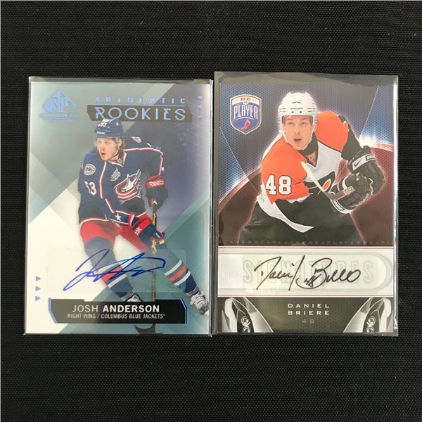 LOT OF 2 SIGNED HOCKEY TRADING CARDS