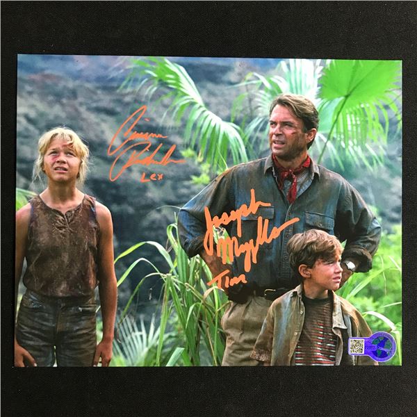 ARIANA RICHARDS AND JOSEPH MAZZELLO DUAL SIGNED JURASSIC PARK 8X10 - WWOC COA