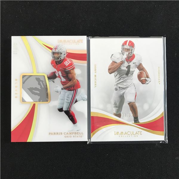LOT OF 2 IMMACULATE COLLECTION FOOTBALL TRADING CARDS - INCLUDING 1 PATCH