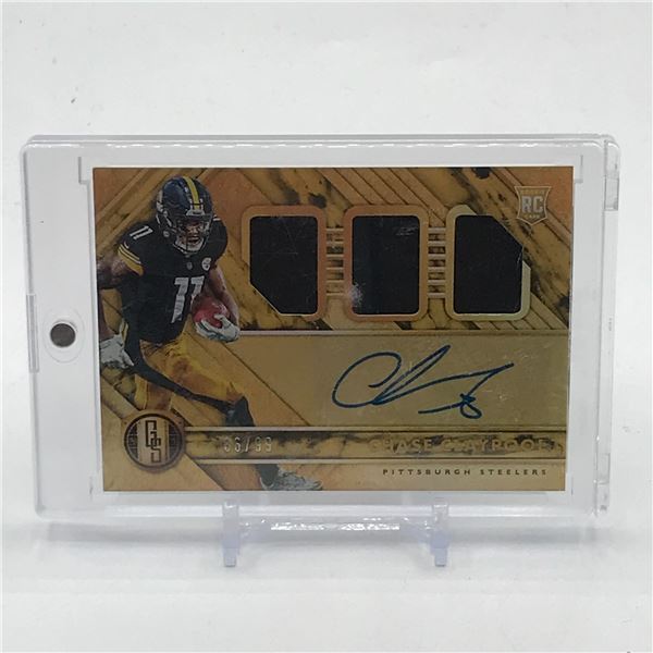 2020 PANINI GOLD STANDARD FOOTBALL CHASE CLAYPOOL SIGNED TRIPLE PATCH ROOKIE TRADING CARD 86/99