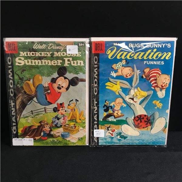 LOT OF 2 DELL COMICS (1958) - BUGS BUNNY & MICKEY MOUSE