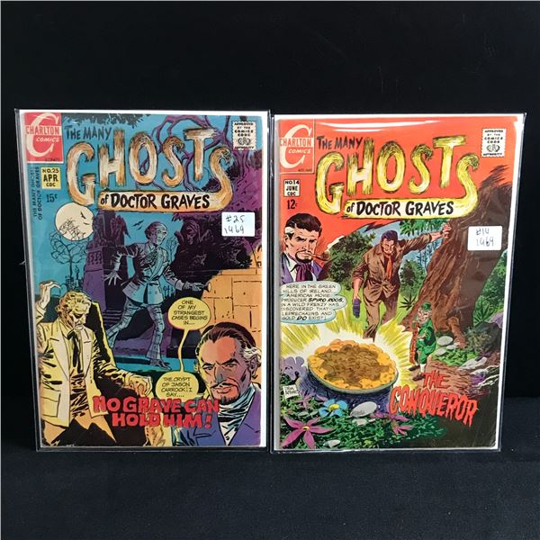 LOT OF 2 THE MANY GHOSTS OF DOCTOR GRAVES COMICS (1969) - CHARLTON