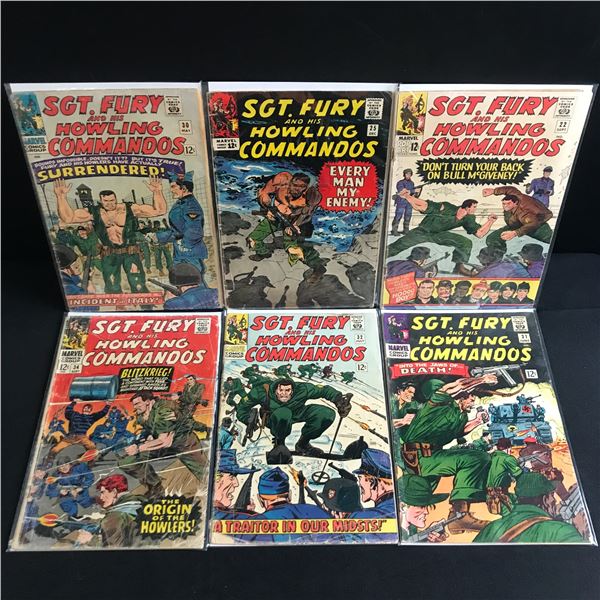 LOT OF 6 SGT. FURY AND HIS HOWLING COMMANDOES COMICS - MARVEL COMICS