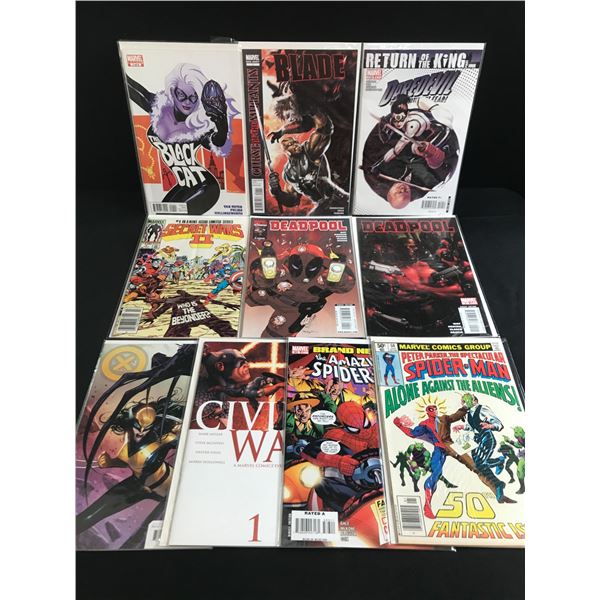 LOT OF 10 MIXED TITLE MARVEL COMICS