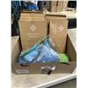 Image 1 : TRAY OF DISPOSABLE PONCHOS. APPROX 25 PACKAGES OF 4 PONCHOS