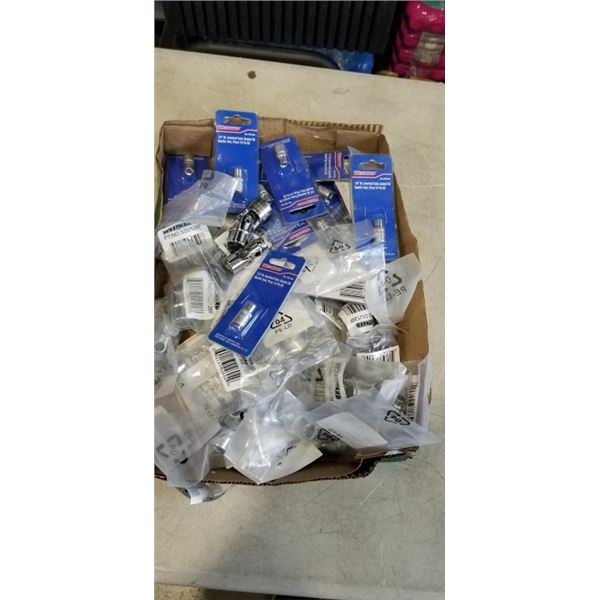TRAY OF SOCKETS INCLUDING 3/8, 5/8, AND 1/4" DR INVERTED TORKS SOCKETS