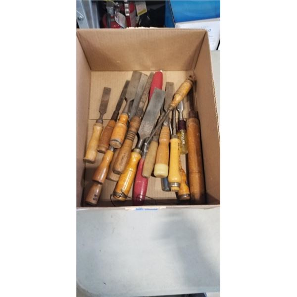 TRAY OF CHISELS
