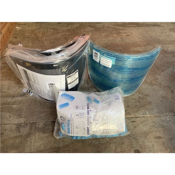 LOT OF NEW WESTWARD 9 NEW STEEL MESH FACE SHIELDS 6 NEW POLYCARBONATE FACE SHIELDS AND 400 NEW EARPL