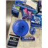 Image 3 : TRAY OF BETTER BOAT ITEMS INCUDING BOAT COVER SUPPORT POLE, TRANSCOM SAVER, HITCH PIN LOCK, OUTBOARD