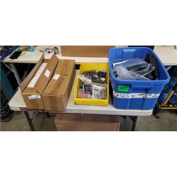 2 NEW CASES OF POLY TUBE SLEEVES AND TRAY WITH ASSORTED MOUNTING AND CONNECTORS ETC