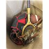 Image 2 : VINTAGE SPORTING GOODS, BASEBALL GLOVES, RACKET ETC