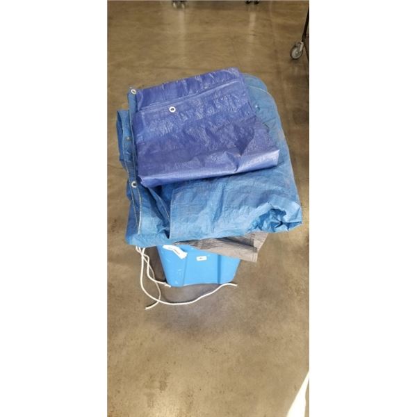 TOTE OF ASSORTED TARPS