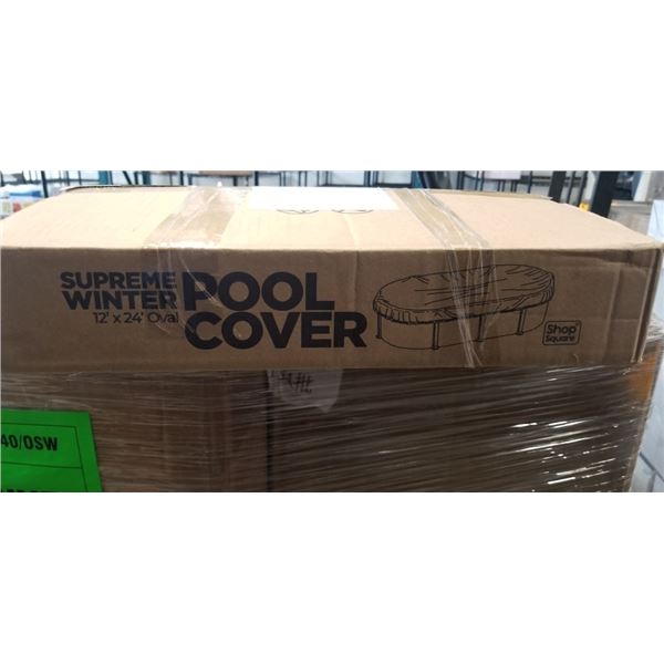 SHOP SQUARE SUPREME WINTER POOL COVER. 12' X 24' OVAL