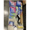 Image 1 : TRAY OF BETTER BOAT ITEMS INCLUDING LOADED TRAILER HITCH BALL MOUNT, STERN LIGHT POLE, BOAT FLUSH KI