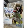 Image 3 : SMALL TOTE OF FISHING SUPPLIES AND TACKL BOXES