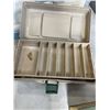 Image 4 : SMALL TOTE OF FISHING SUPPLIES AND TACKL BOXES