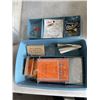 Image 5 : SMALL TOTE OF FISHING SUPPLIES AND TACKL BOXES