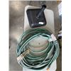 Image 1 : 100 FOOT GARDEN HOSE AND HEAVY DUTY BLACK SQUARE PATIO UMBRELLA BASE