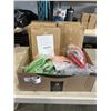 Image 1 : TRAY OF DISPOSABLE PONCHOS. APPROX 25 PACKAGES OF 4 PONCHOS