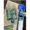 Image 3 : TRAY OF BETTER BOAT ITEMS INCLUDING TRAILER HITCH LOADED BALL MOUNT, BOAT BLOWER HOSE, BILGE PUMP HO