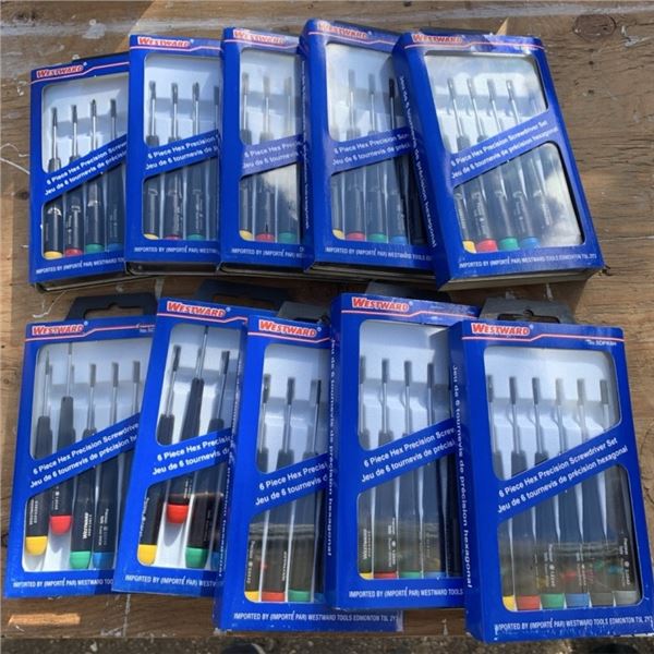 LOT OF NEW WESTWARD TOOLS 10 NEW PRECISION SCREWDRIVER SETS