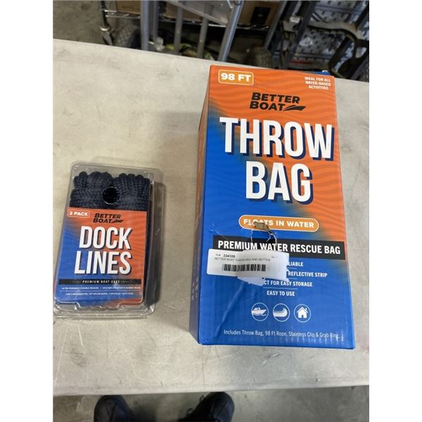 BETTER BOAT THROW BAG AND BETTER BOAT DOCK LINES