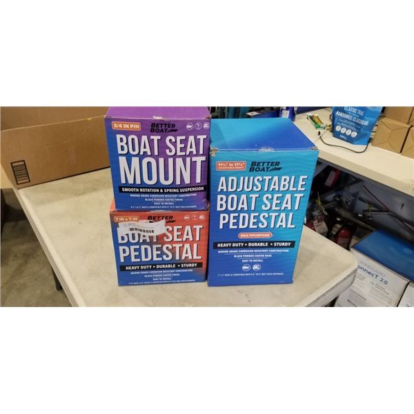 2 BETTER BOAT SEAT PEDESTALS AND BETTER BOAT SEAT MOUNT