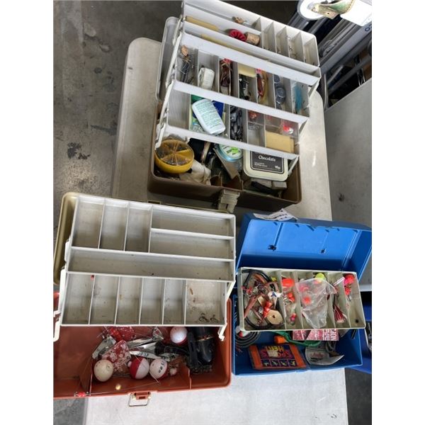 3 FISHING TACKLE BOXES WITH CONTENTS