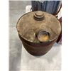 Image 3 : VINTAGE OILY WASTE CAN AND 2 VINTAGE METAL GAS CANS