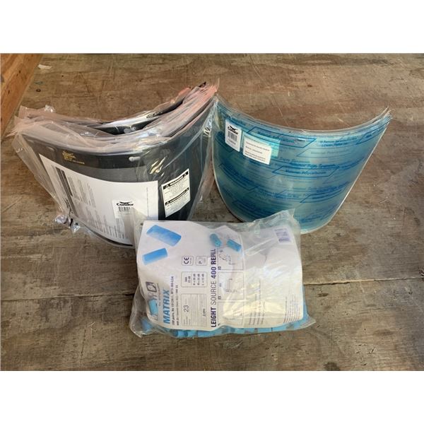 LOT OF NEW WESTWARD 9 NEW STEEL MESH FACE SHIELDS 6 NEW POLYCARBONATE FACE SHIELDS AND 400 NEW EARPL