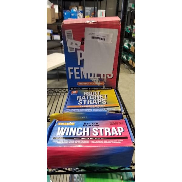 BETTER BOAT PREMIUM PWC FENDERS AND BETTER BOAT WINCH STRAPS AND BETTER BOAT RATCHET STRAPS