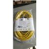 Image 1 : 75 FOOT HEAVY DUTY LIGHTED YELLOW 3 OUTLET EXTENSION CORD. 12AWG/3C