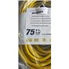 Image 2 : 75 FOOT HEAVY DUTY LIGHTED YELLOW 3 OUTLET EXTENSION CORD. 12AWG/3C