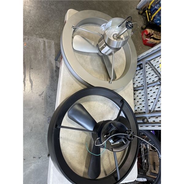 2 ARTIKA CEILING FANS WITH LIGHTS AND 1 REMOTE. WORKING