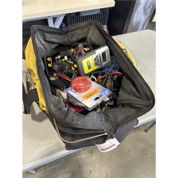 DEWALT TOOL BAG WITH ASSORTED TOOLS AND  DREMEL