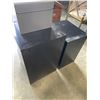 Image 5 : 2 BLACK 2 DRAWER FILE CABINETS, ONE HAS KEYS AND SMALL METAL BOX