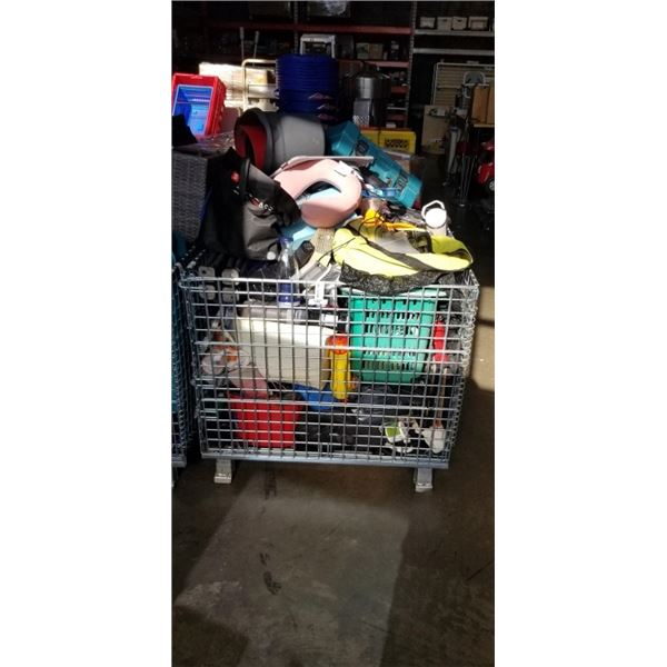 PALLET OF ASSORTED GOODS, CONTENTS OF REPOSESSSED VEHICLES, BIN NOT INCLUDED