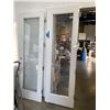 Image 4 : PAIR OF 30 X 96 GLASS FRENCH DOORS WITH HINGES