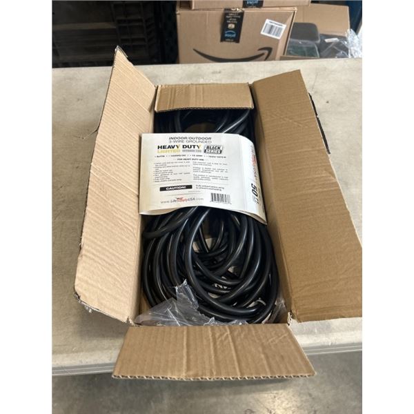 50 FOOT HEAVY DUTY LIGHTED BLACK EXTENSION CORD. 14AWG/3C