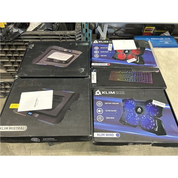 2 KLIM WIND LAPTOP COOLING PADS, KLIM MISTRAL LAPTOP COOLING PAD, KLIM EVEREST LAPTOP COOLING PAD, A
