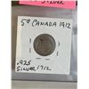 Image 2 : 1912 CANADIAN SILVER 5 CENT .925 SILVER