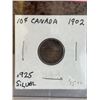 Image 2 : 1902 CANADIAN SILVER 10 CENT .925 SILVER