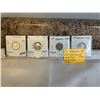 Image 1 : 4 CANADIAN DIMES 1967 CENTENNIAL SILVER 1968 TYPE 1 SILVER DIME, 1968 TYPE 2, 1969 DIME