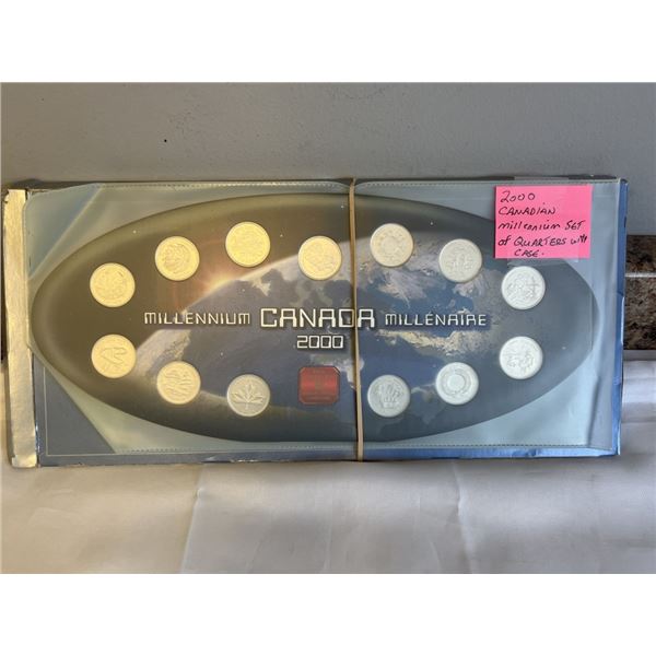 2000 CANADIAN MILLENIUM SET OF QUARTERS W/ CASE