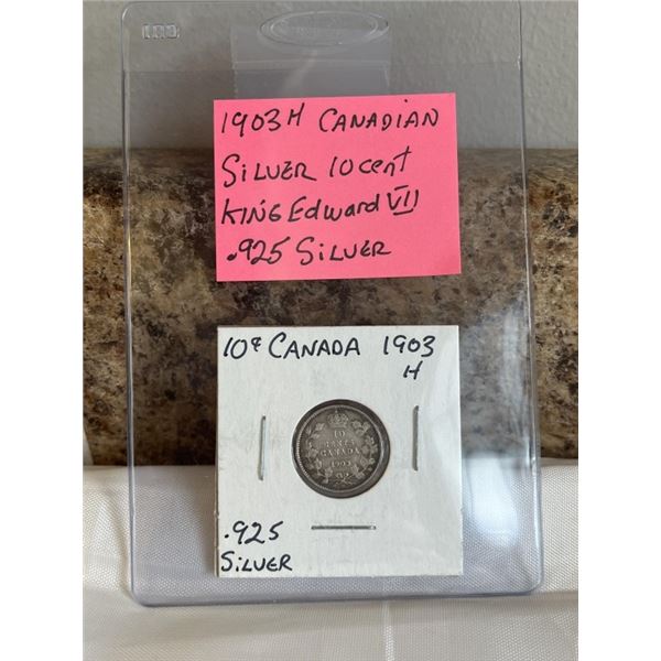 1903H CANADIAN SILVER 10 CENT .925 SILVER