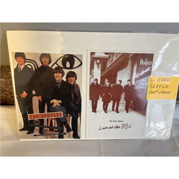 4 RARE BEATLE POST CARDS