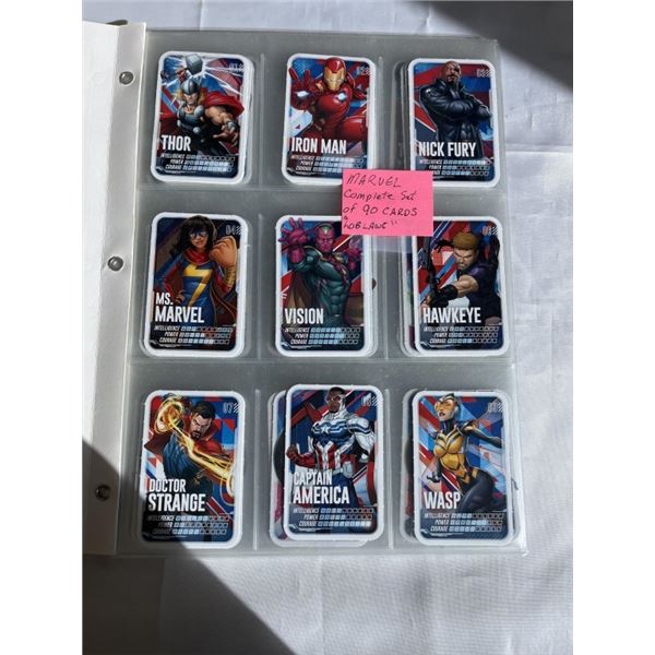 COMPLETE MARVEL SUPER HEROS SET OF 90 CARDS, LOBLAW ISSUE
