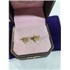 Image 2 : PAIR OF GOLD GUILDED 925 STERLING SILVER PANTHER HEAD STUD EARRINGS