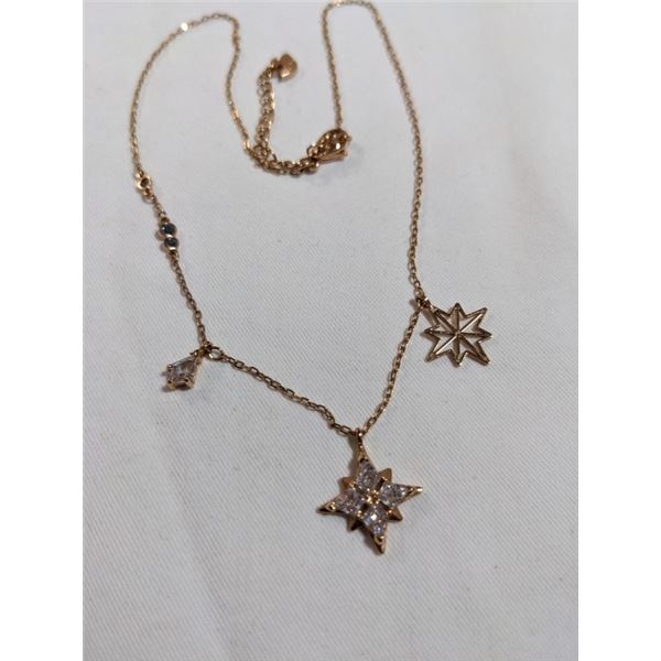 SWAROVSKI SILVER CHAIN W/ PENDANT NECKLACE MARKED SWAN