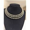 Image 1 : SILVER PLATED RHINESTONES BIB CHOKER NECKLACE